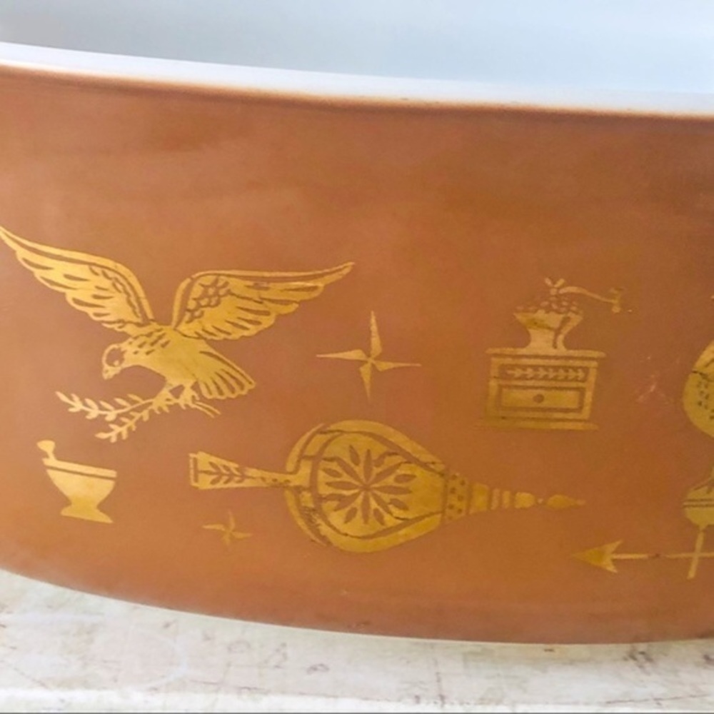 Pyrex Early American Oval 2 1/2 Quart Casserole Dish 045 Vintage MCM [No Lid] - Picture 6 of 16